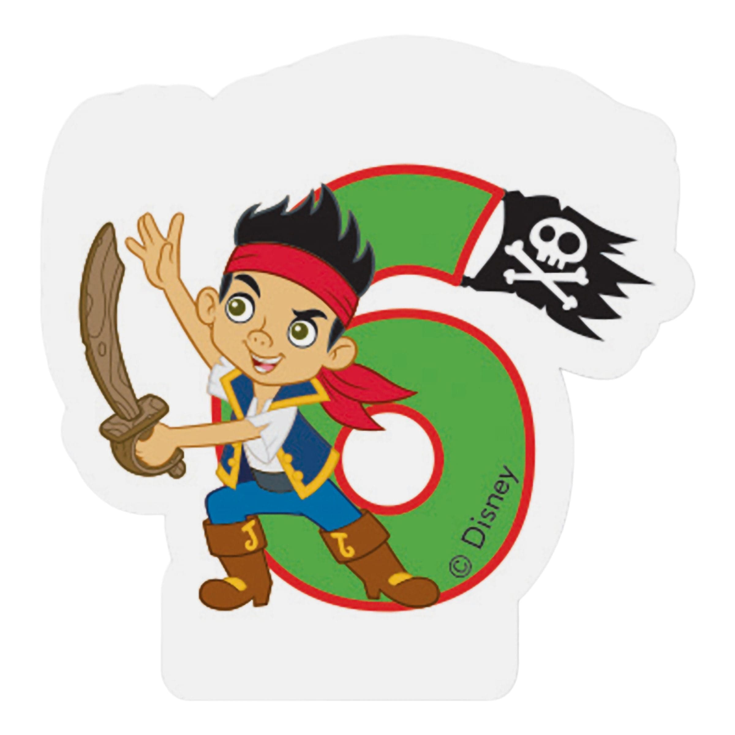 Kakkukynttilät Numero 6 Captain Jake – Globos Europe