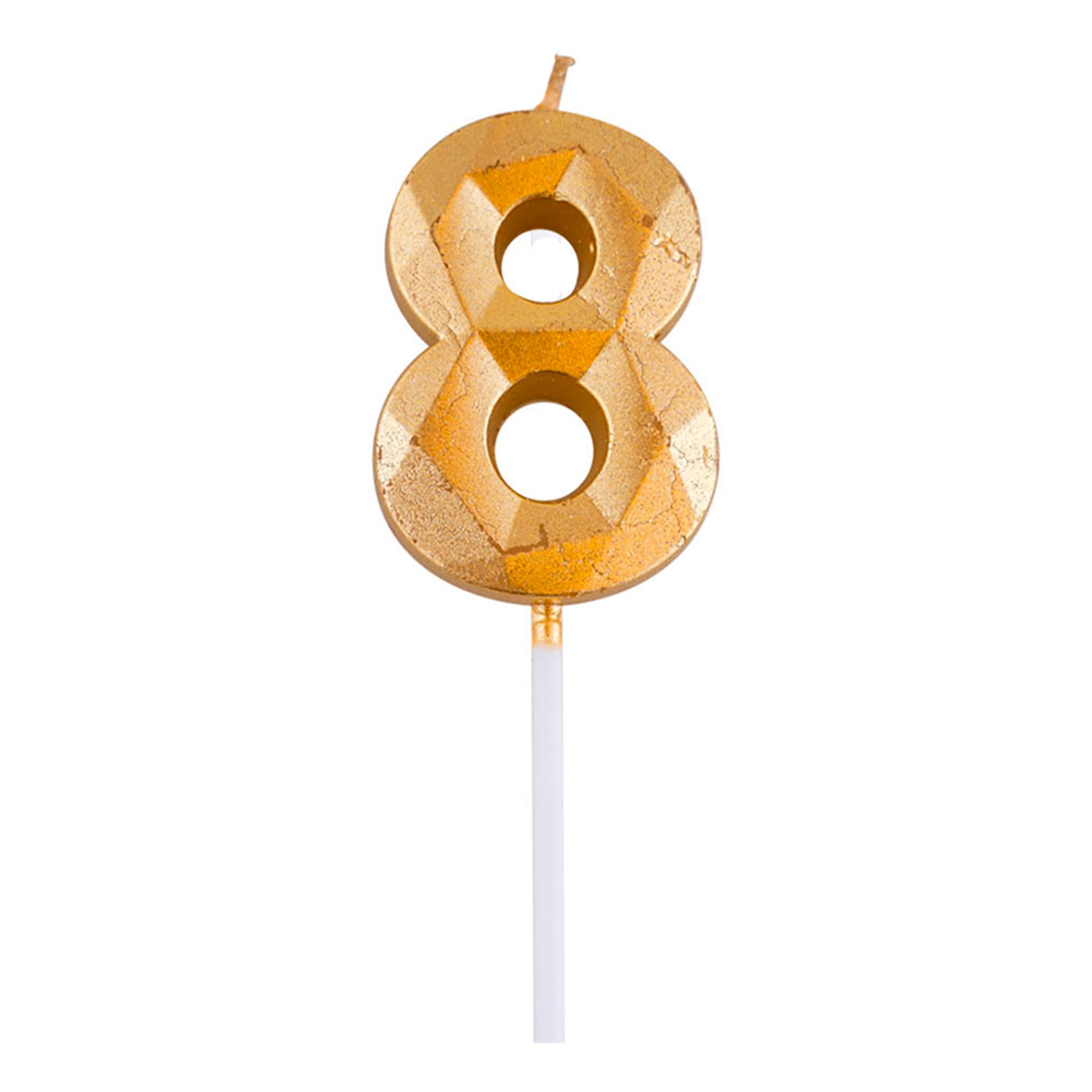 Kakkukynttilä Numero Timantti Kulta - 8 – ESPA