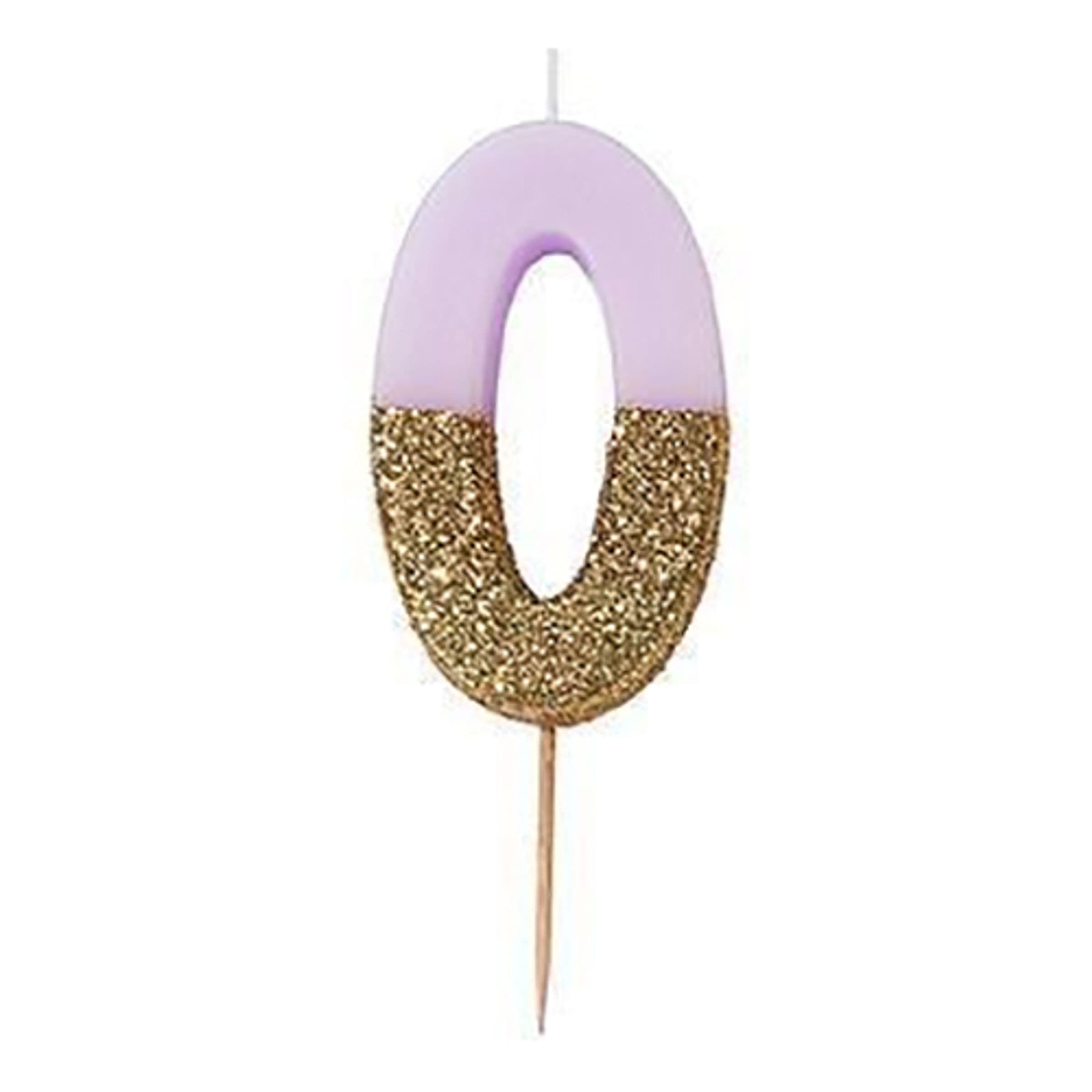 Kakkukynttilät Numerot Vaaleanpunainen/Kultakimalle - Numero 0 – Talking Tables