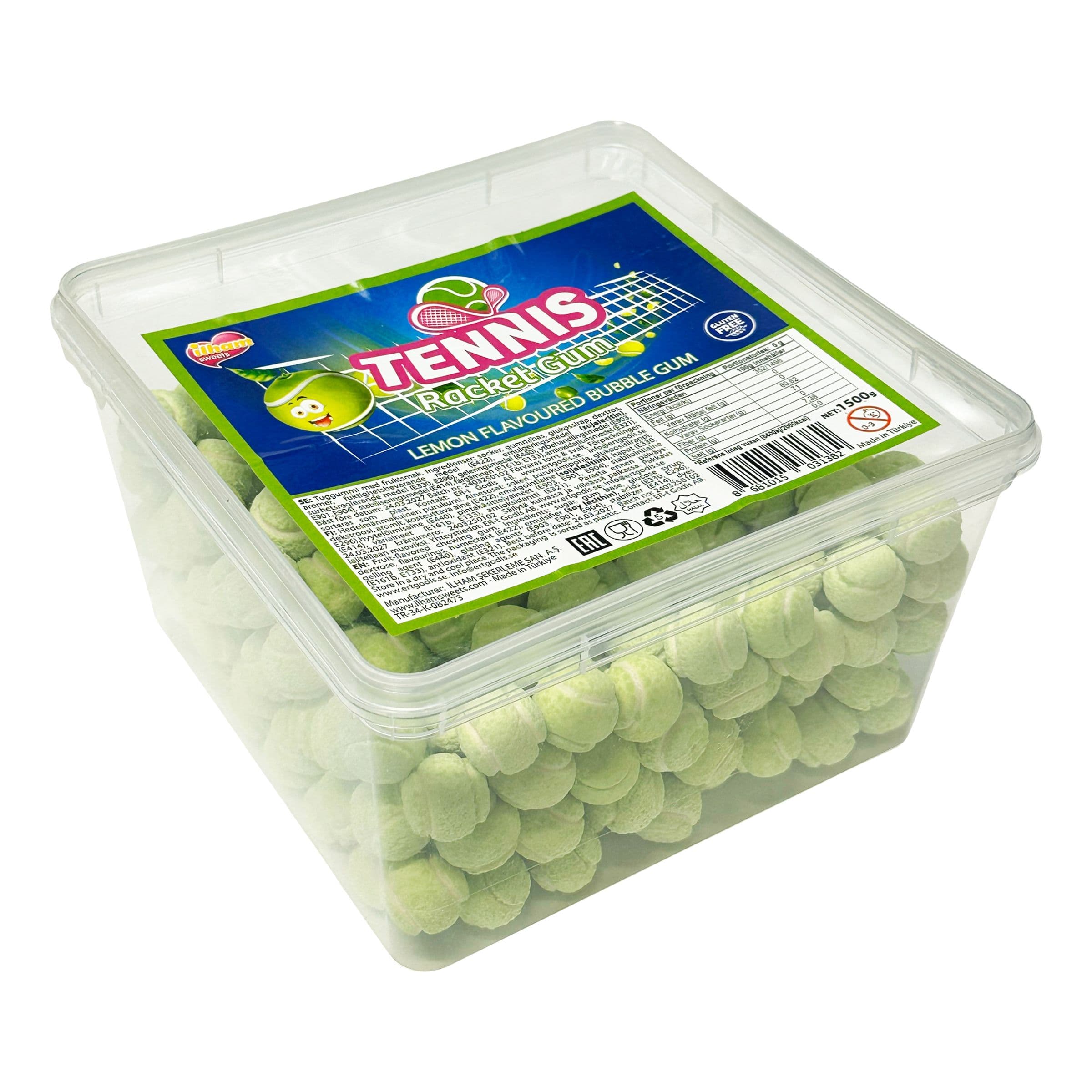 Tennis Bubble Gum suurpakkaus - 1,5 kg – ERT Godis Bulk