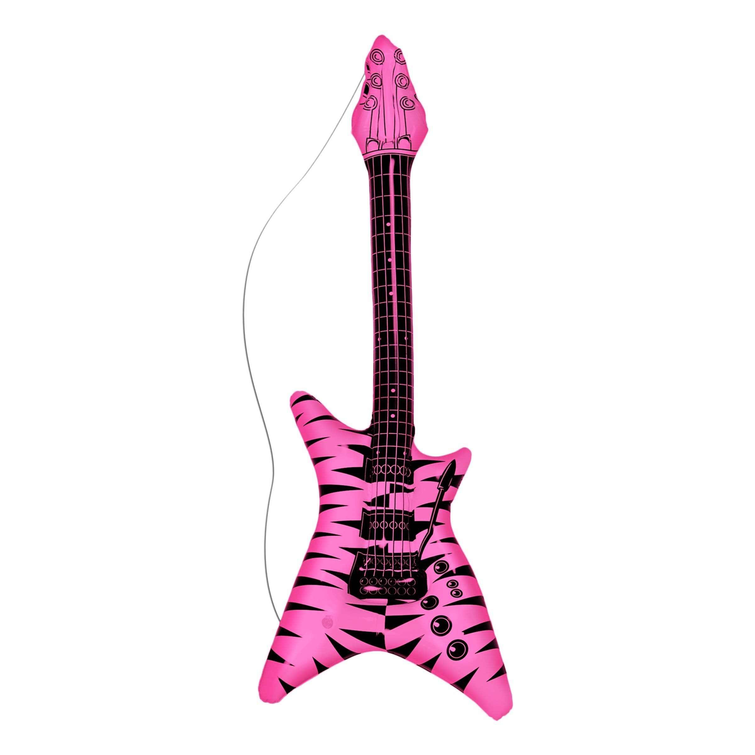 Puhallettava Sähkökitara Seepraraidallinen - Vaaleanpunainen – Widmann