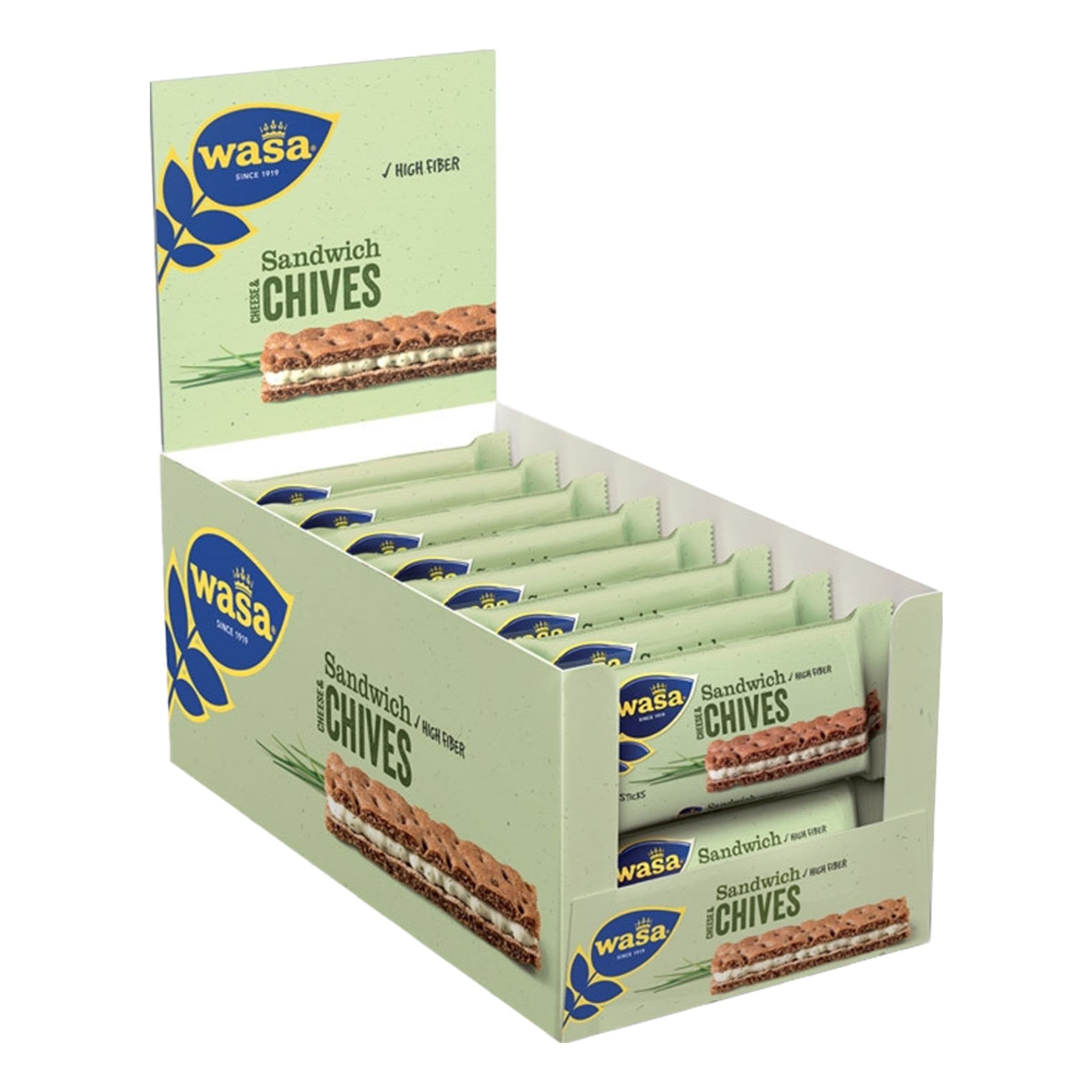 Wasa Sandwich Cheese & Chives Suurpakkaus - 24 x 30 g – ERT Godis Bulk