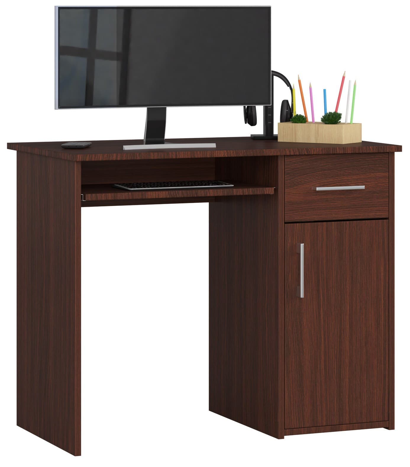 Akord Kirjoituspöytä Pin 1 laatikko 1 kaappi oikea Wenge 90x50x74 – Akord