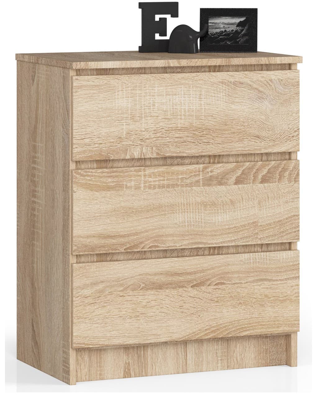 Akord Lipasto 3 laatikkoa Sonoma-tammi 60x40x77 – Akord