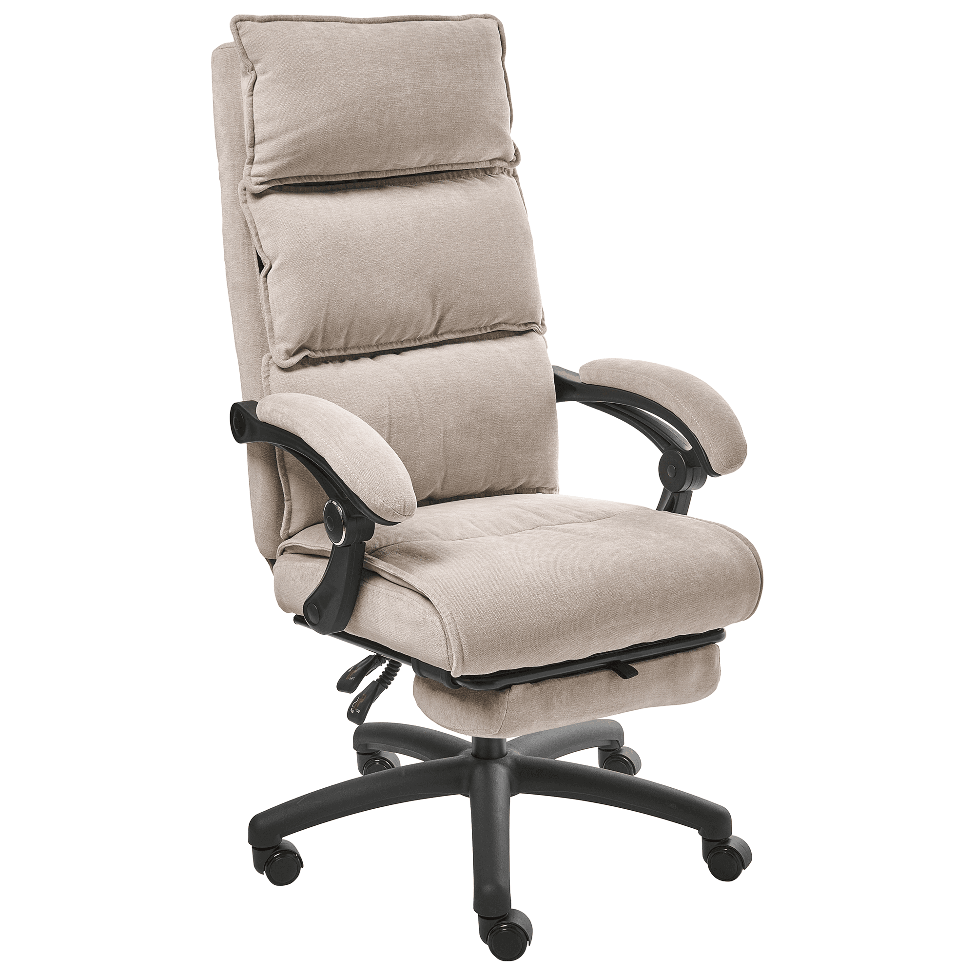 Johtajantuoli jalkatuella EATON chenille Beige – Beliani