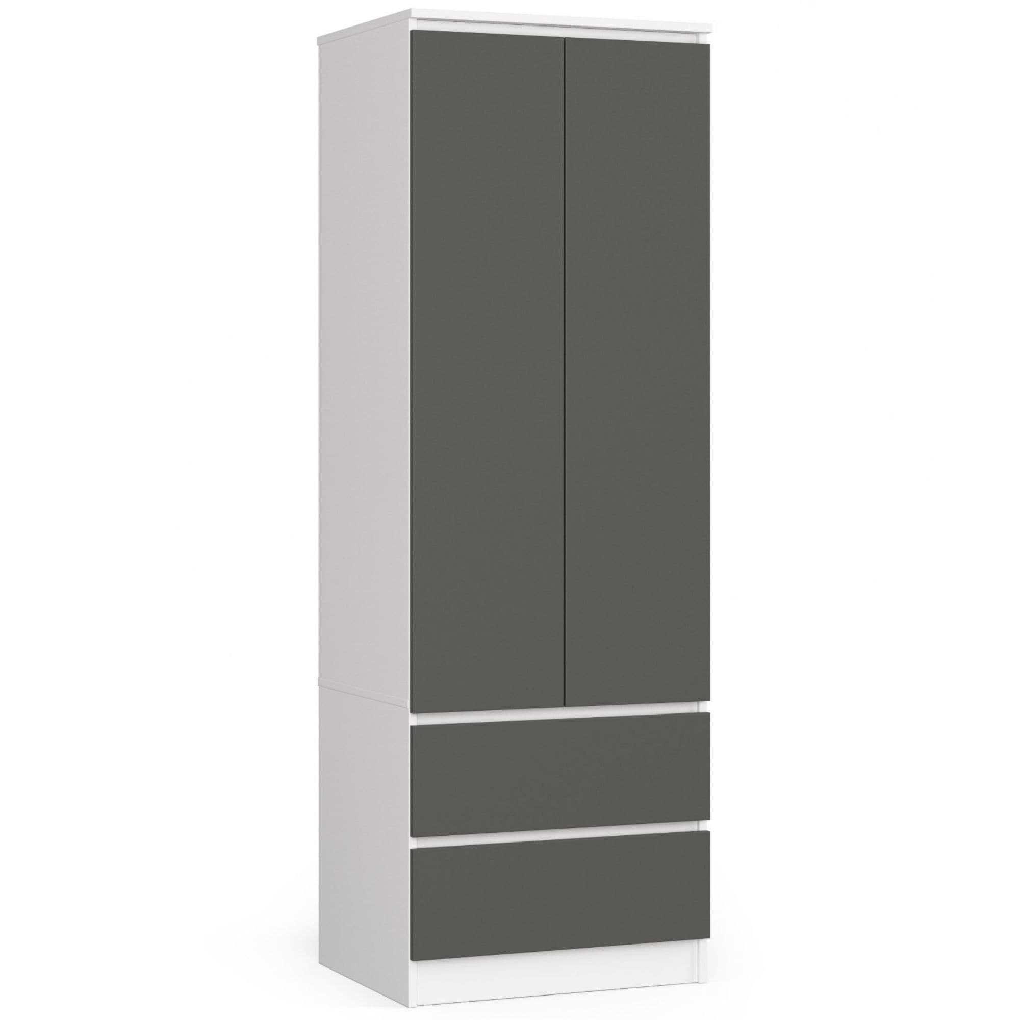 Akord Vaatekaappi Star Valkoinen/Harmaa Grafiitti 60x51x180 – Akord