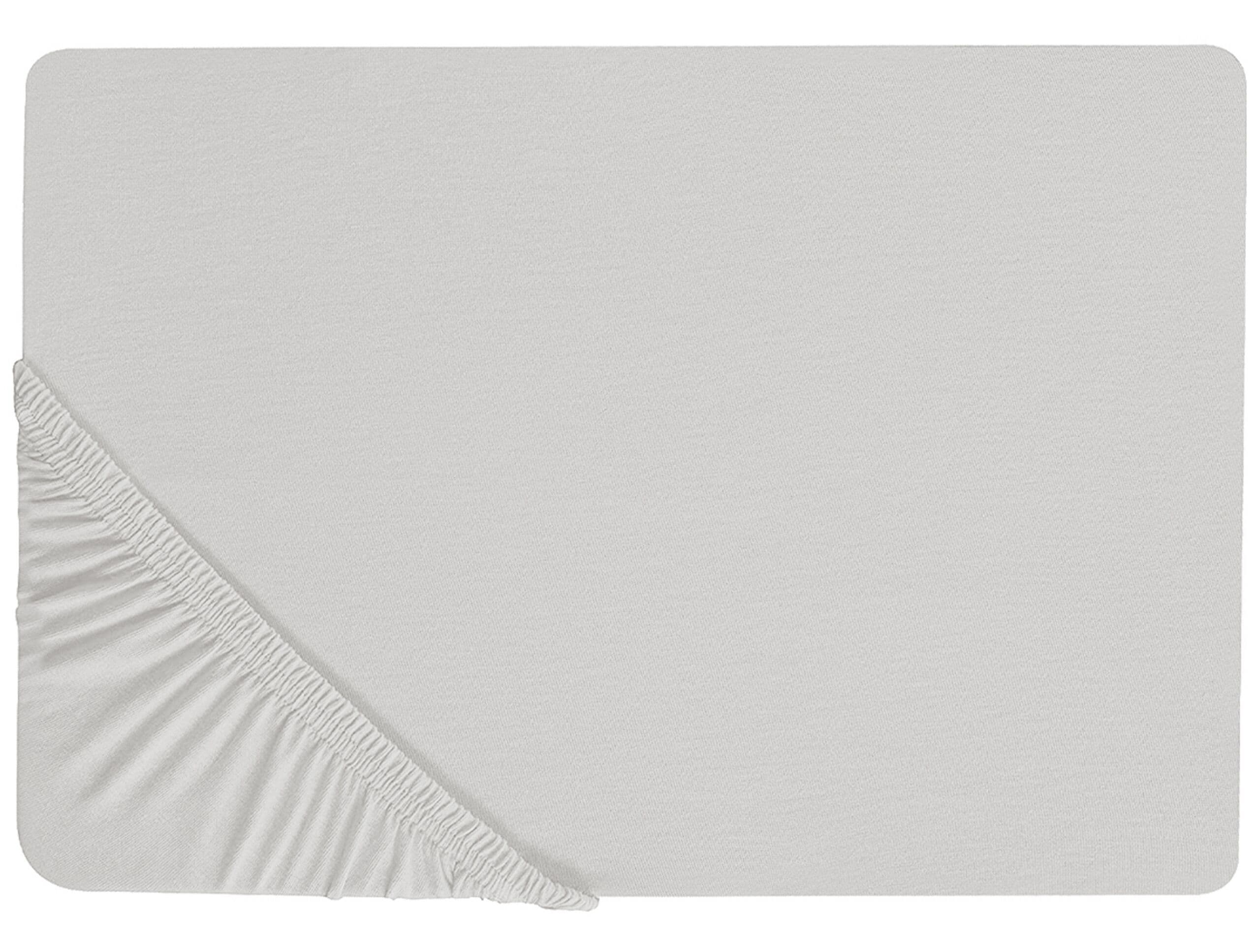Muotoonommeltu lakana JANBU puuvilla 90 x 200 cm Vaaleanharmaa – Beliani