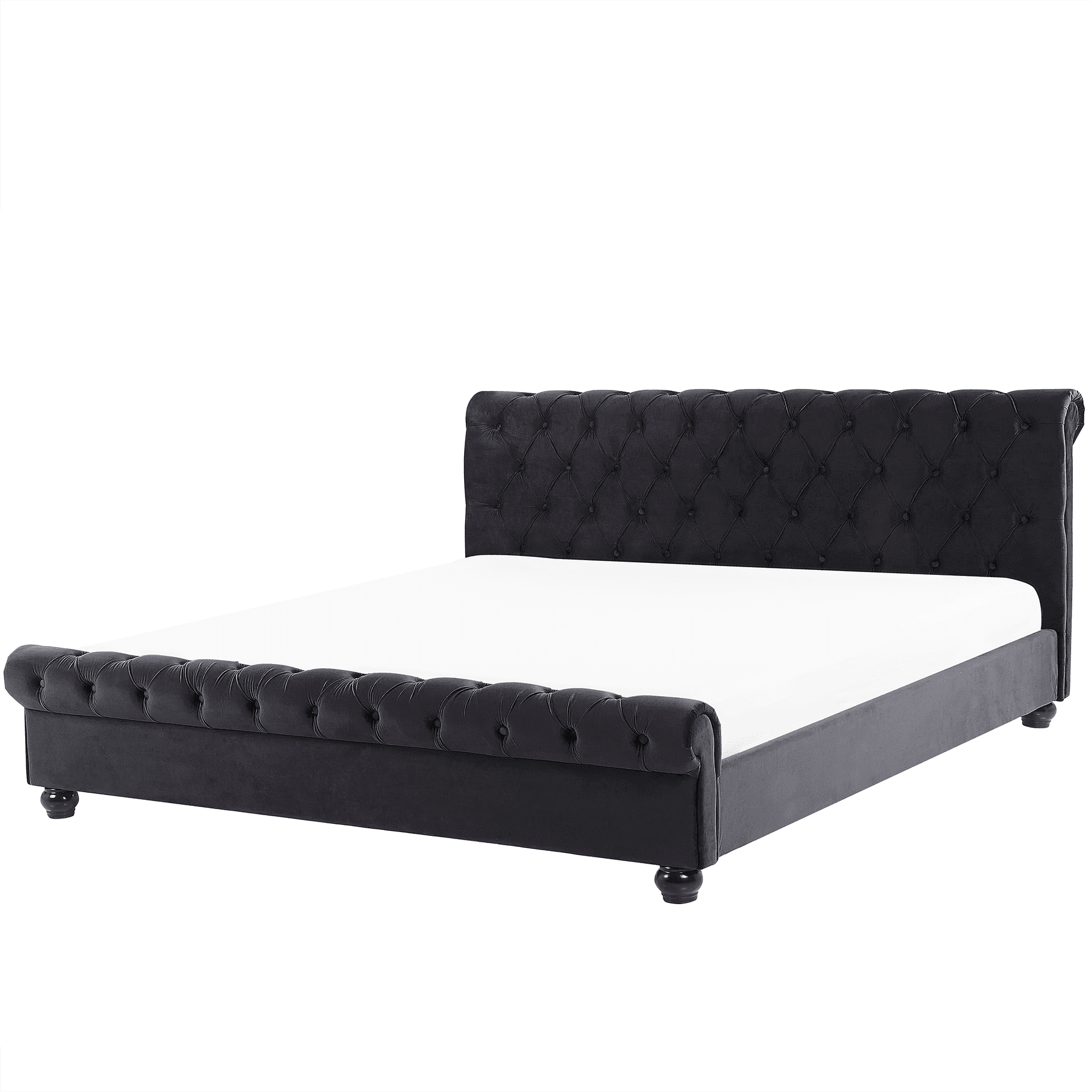 Vesisänky sametti AVALLON 160 x 200 cm Musta – Beliani