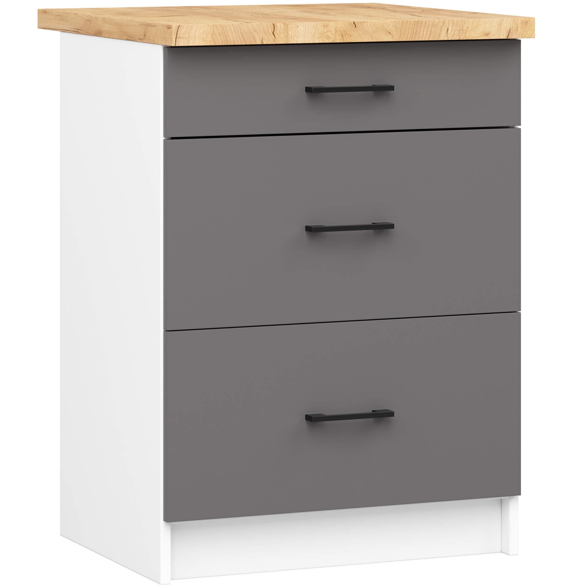 Akord Kaappi Oliwia valkoisella/harmaalla grafiittitasolla 46x60x85 – Akord