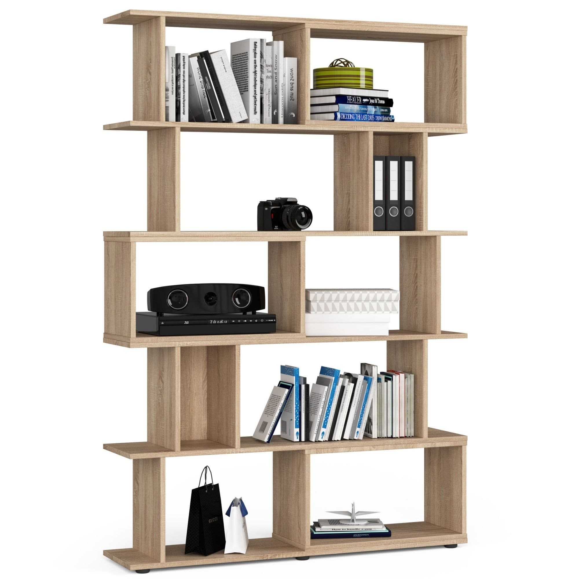 Akord Hylly kiinteillä tasoilla Sonoma-tammi 120x29x177 – Akord
