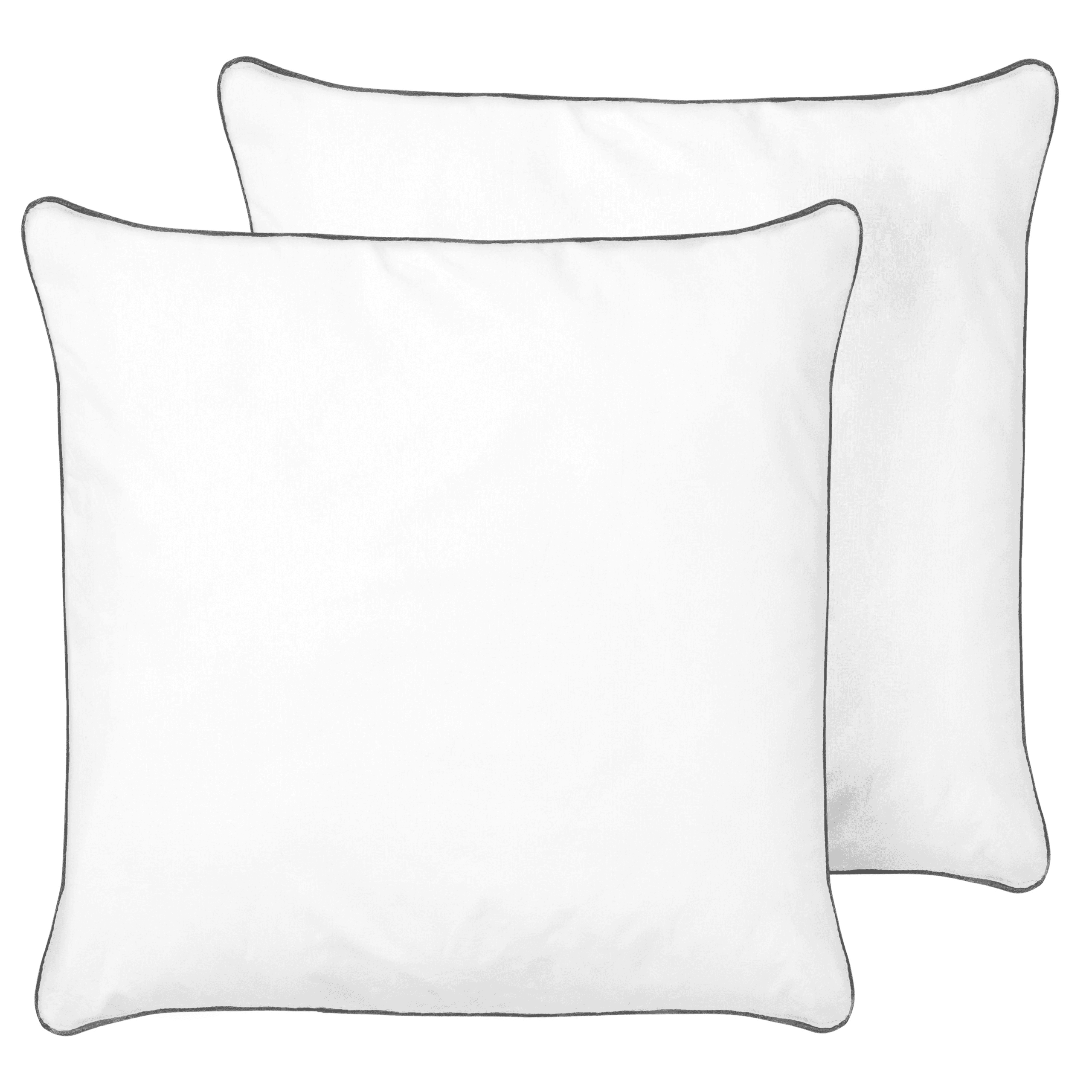 Tyynysetti 2 kpl PELISTER Korkea mikrokuitu 80 x 80 cm Valkoinen – Beliani