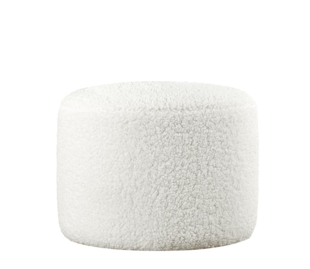 Norda Design Elegantti valkoinen tekoturkisrahi, korkeus 39 cm, syvyys 54 cm | 10 cm ortopedinen vaahtomuovitäyte, PVC-pinnoitetut jalat – Norda Design