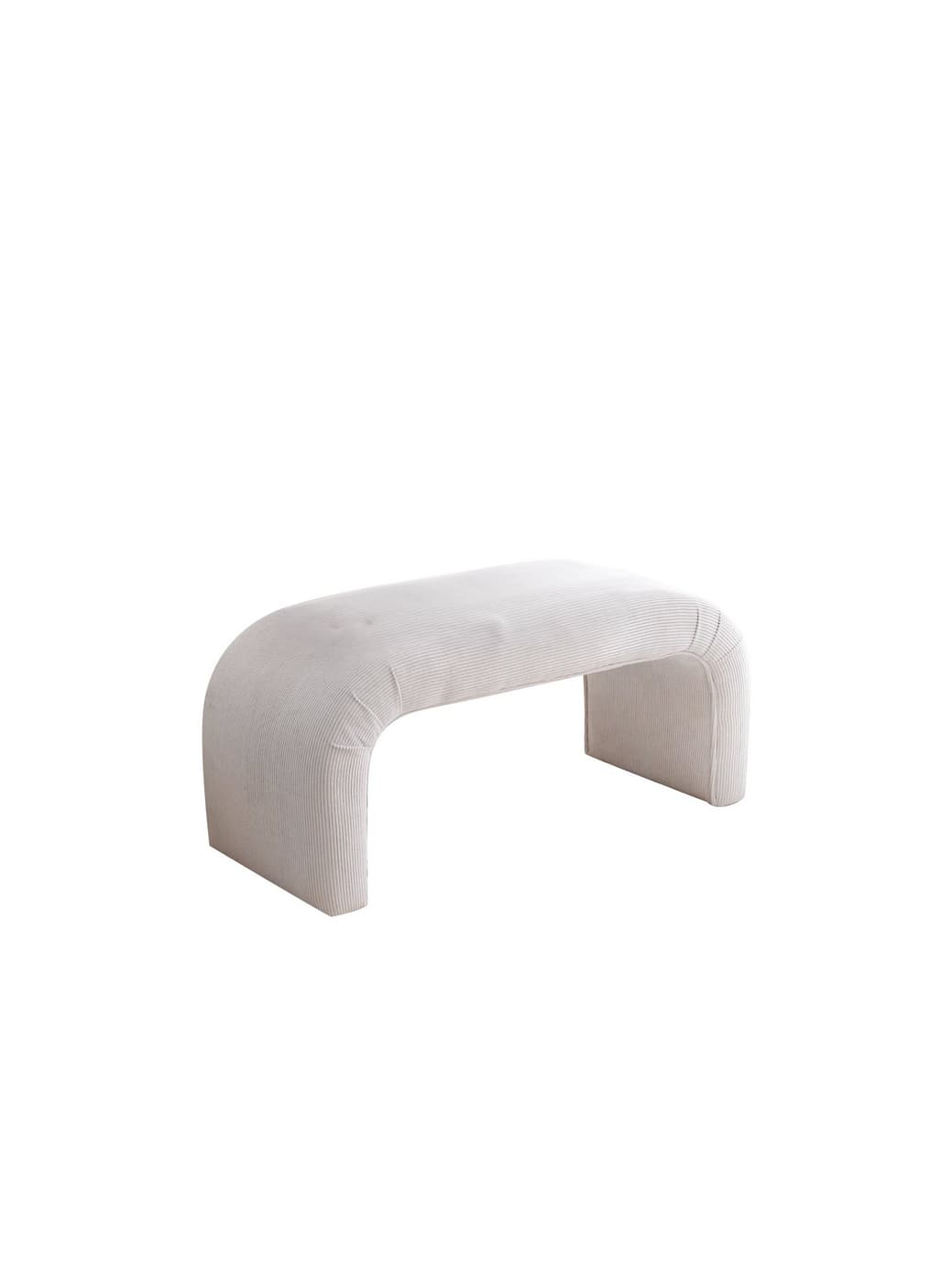 Norda Design Elegantti valkoinen rahi, samettikorduroy, 106 x 45 x 46 cm | 100 % polyesteri, pyökkirunko | Tyylikäs ja monipuolinen – Norda Design