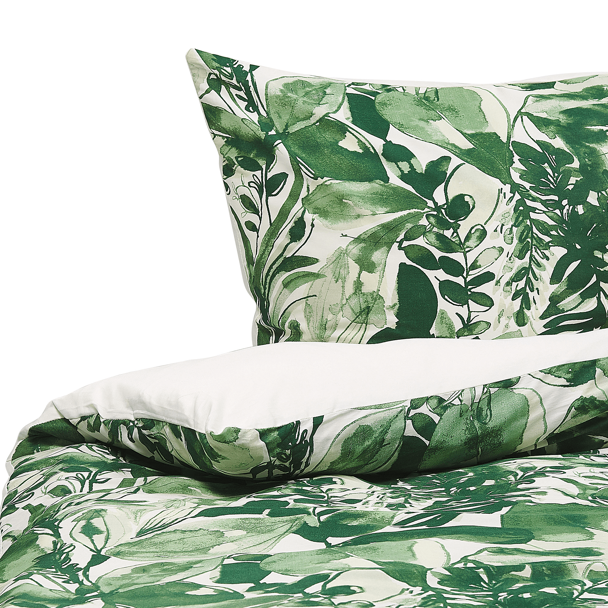Pussilakanasetti GREENWOOD Puuvillasatiini 155 x 220 cm Vihreä – Beliani