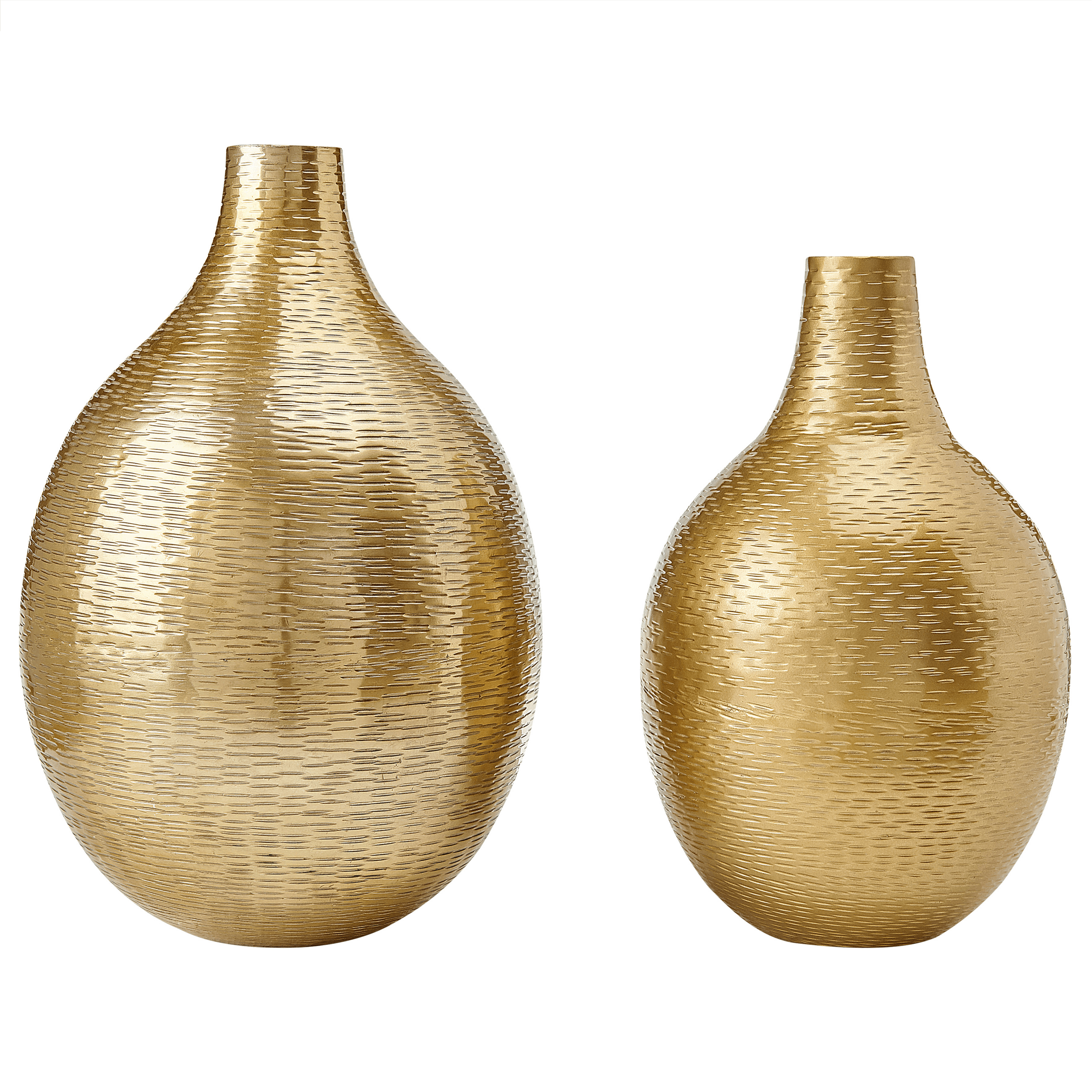 Kukkamaljakko MOHENJO metalli 32/35 cm Kulta – Beliani