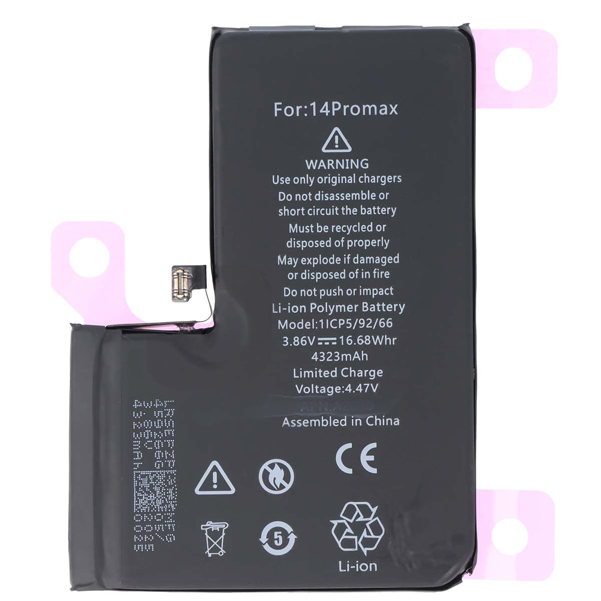 Akku iPhone 14 Pro Max:lle, Li-Polymer 3,86V 4323mAh – Avizar