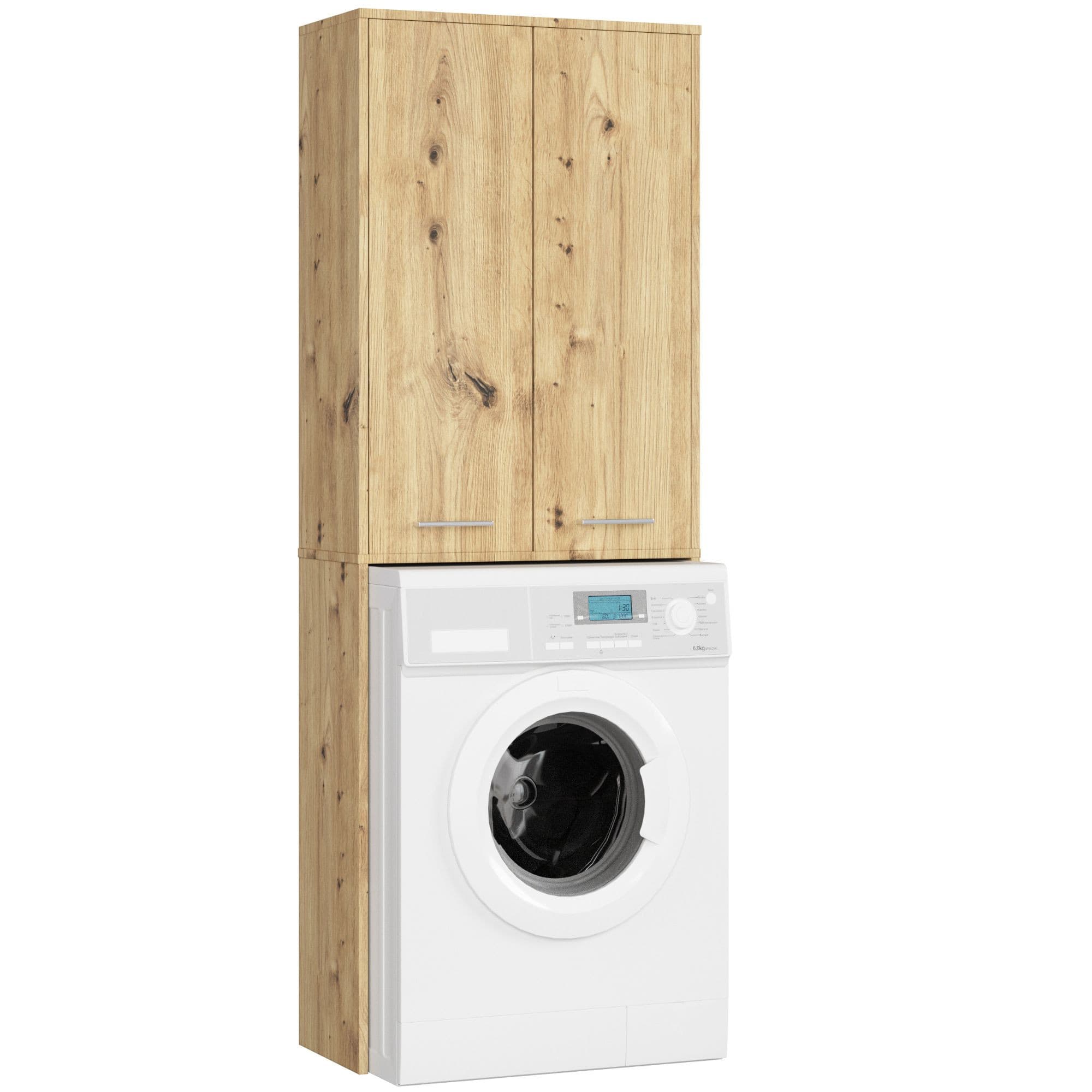 Akord Kylpyhuonekaappi pesukoneelle 2-ovinen Tammi Artisan 64x30x180 – Akord