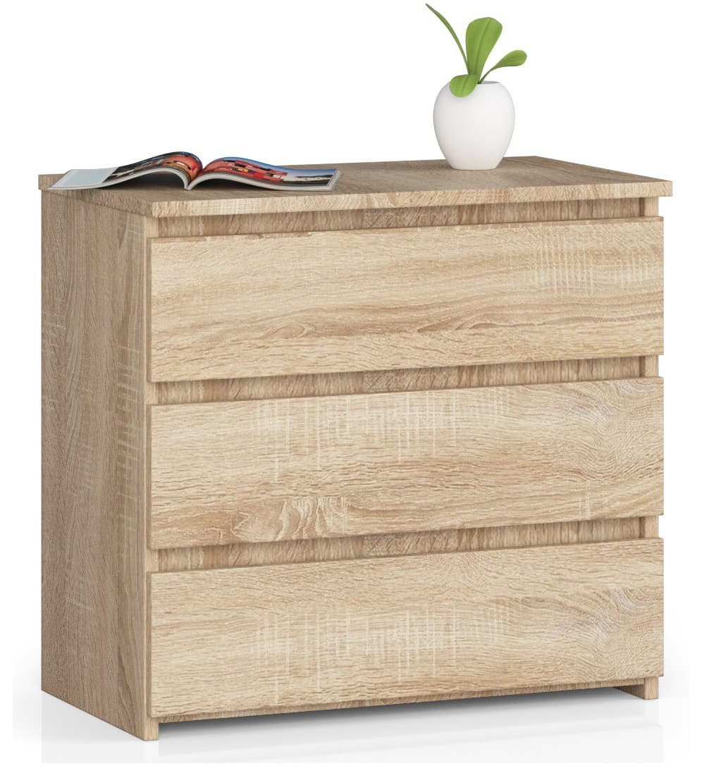 Akord Lipasto 3 laatikkoa Sonoma-tammi 60x35x57 – Akord