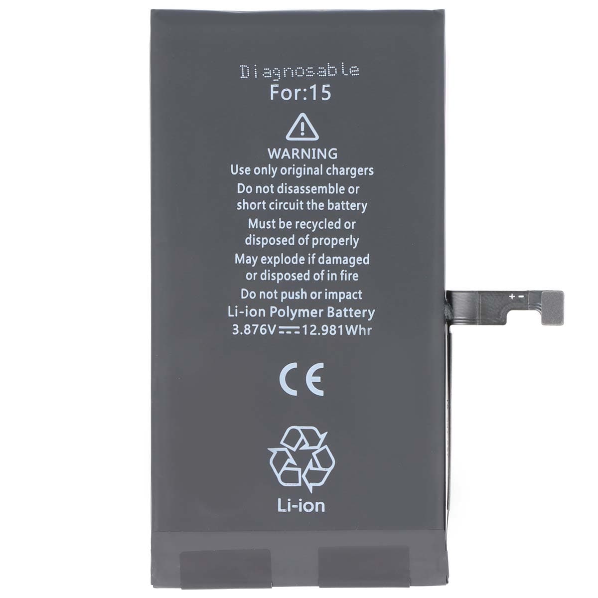 Akku iPhone 15 -malliin Li-polymeeri 3.87V 3349mAh diagnosoitavissa – Avizar