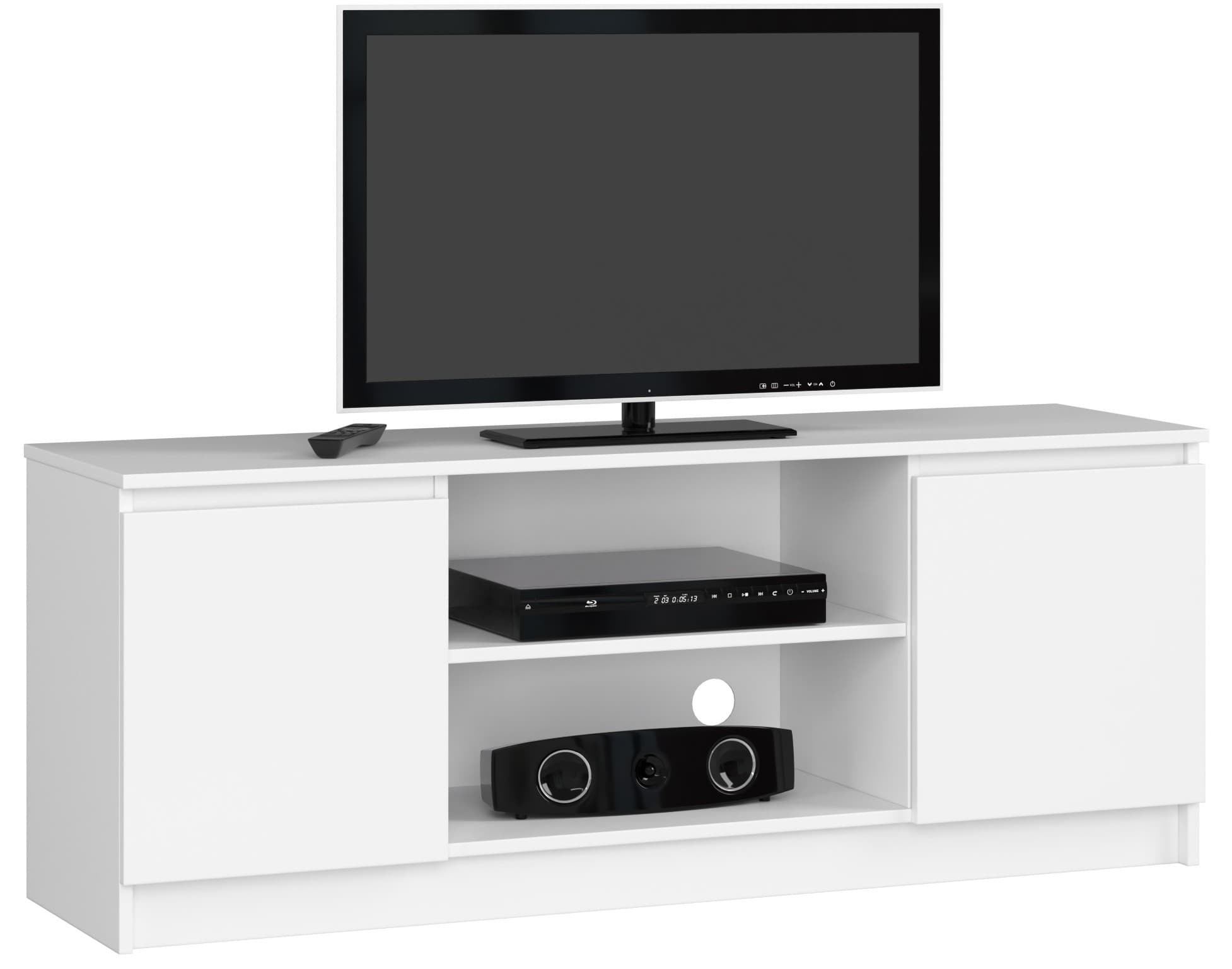 Akord TV-taso 2 Ovet 1 Hylly Valkoinen 140x40x55 – Akord