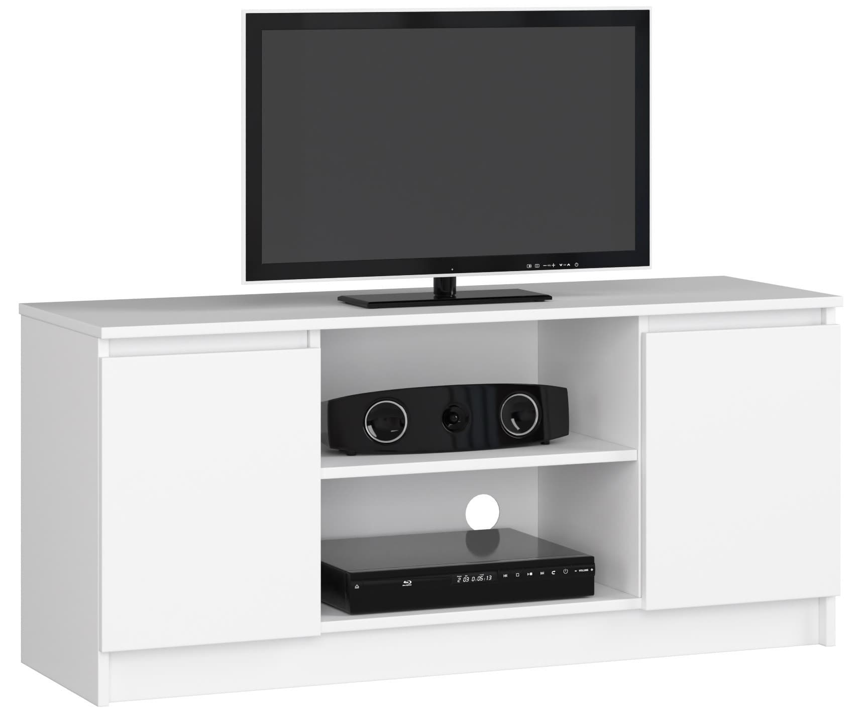 Akord TV-taso 2 ovea 1 hylly Valkoinen 120x40x55 – Akord