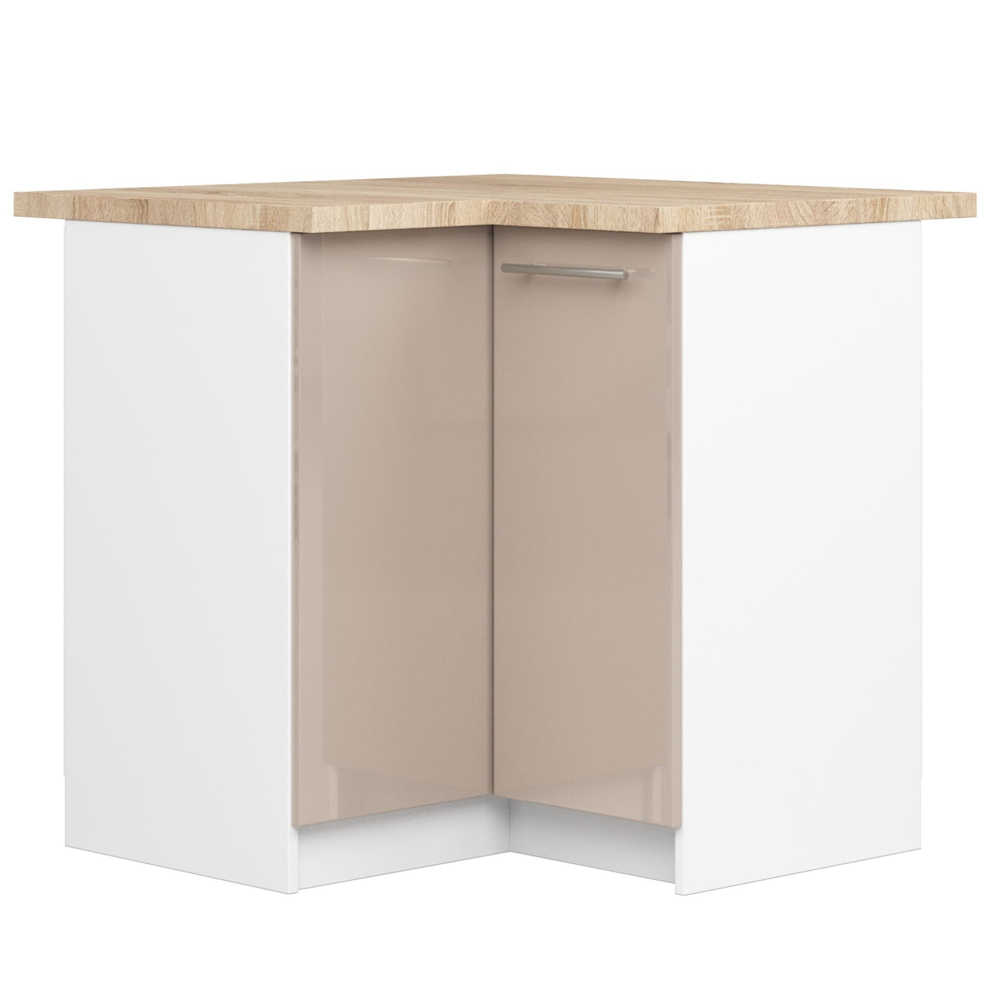 Akord Oliwia Alakaappi Valkoinen/Cappuccino Korkeakiilto 90x46x85 – Akord