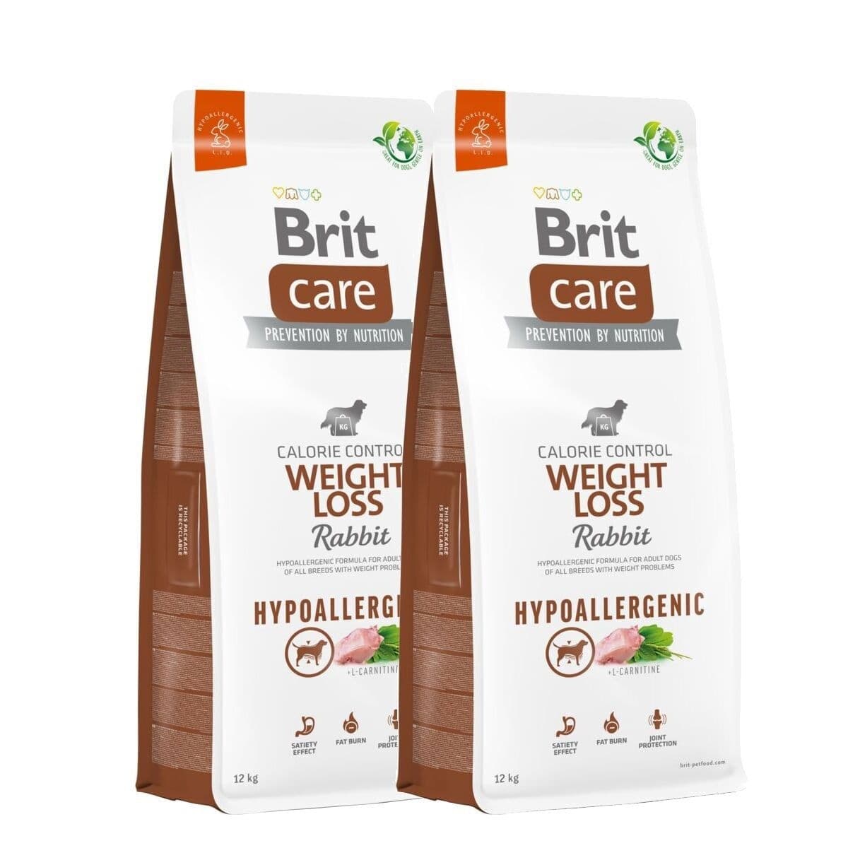 Brit Care Dog Adult Hypoallergenic Weight Loss Rabbit 2x12 kg – Brit Care