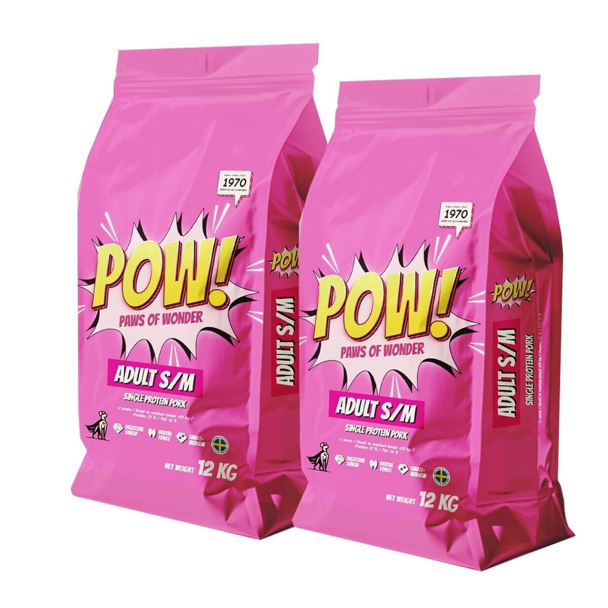 POW! Dog Adult Small/Medium Pork 2x12 kg – POW!