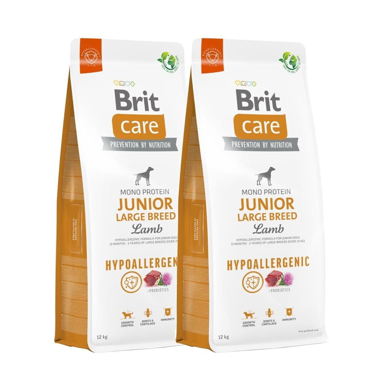 Brit Care Dog Junior Large Breed Hypoallergenic Lamb 2x12 kg – Brit