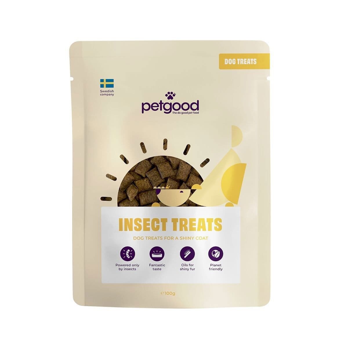 Petgood hyönteispohjainen koiranherkku iholle ja turkille 100 g – Petgood
