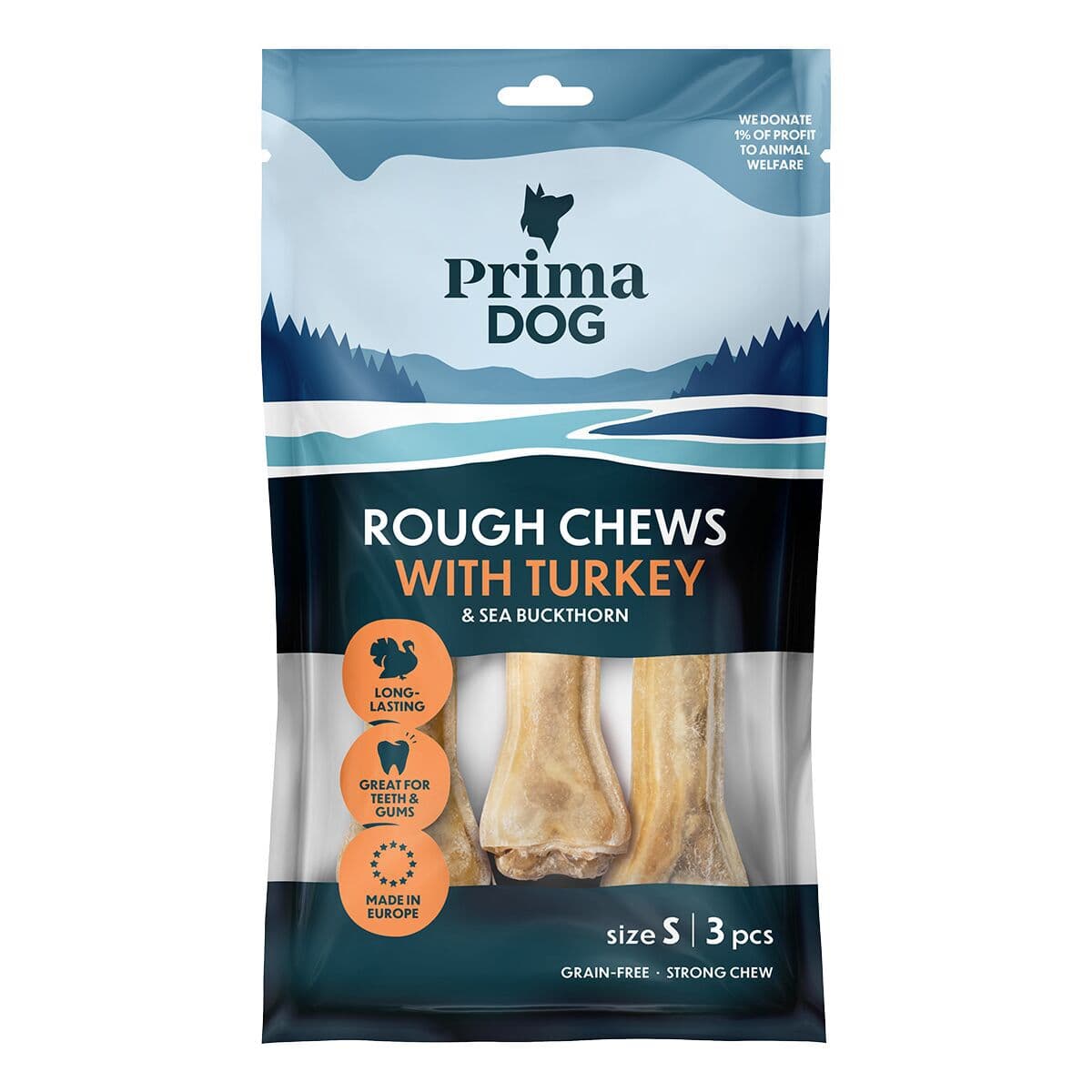 PrimaDog Rough Chews Kalkkuna-Tyrni – PrimaDog