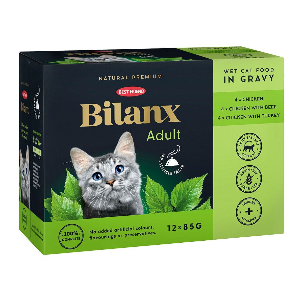 Best Friend Bilanx Adult kana, nauta & kalkkuna 12 x 85 g – Bilanx
