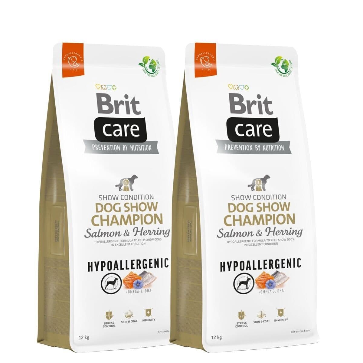 Brit Care Dog Adult Dog Show Champion Hypoallergenic Salmon & Herring 2x12 kg – Brit