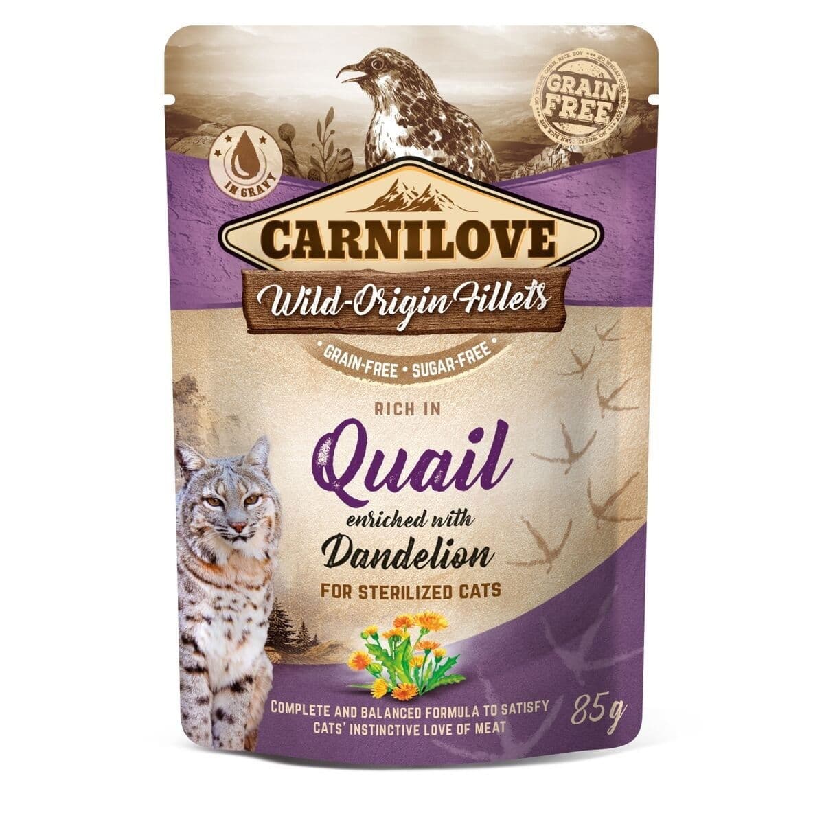 Carnilove Cat Sterilized Viiriäinen & Voikukka 85 g – Carnilove