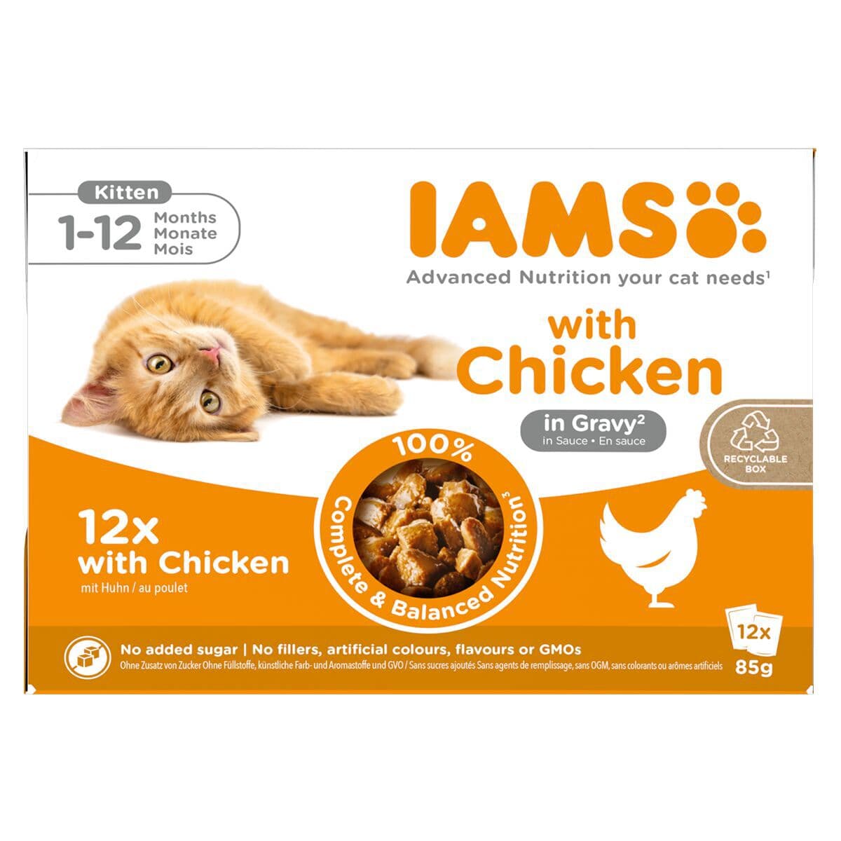 IAMS Advanced Nutrition Gravy Kitten Multibox 12 x 85 g – Iams
