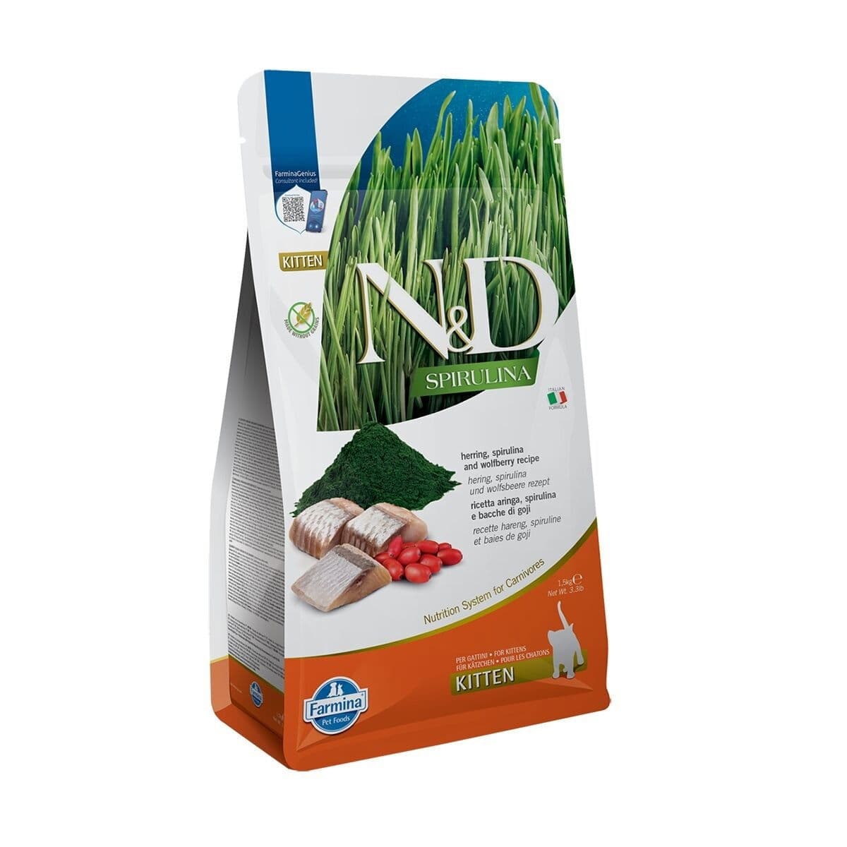 Farmina N&D Cat Spirulina & Herring Kitten 1,5 kg – Farmina