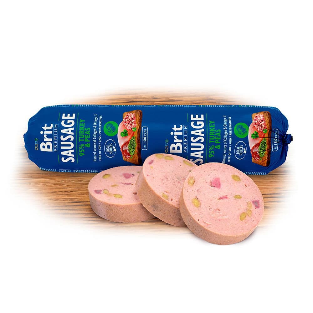 Brit Premium makkara kalkkuna & herne 800g – Brit Premium