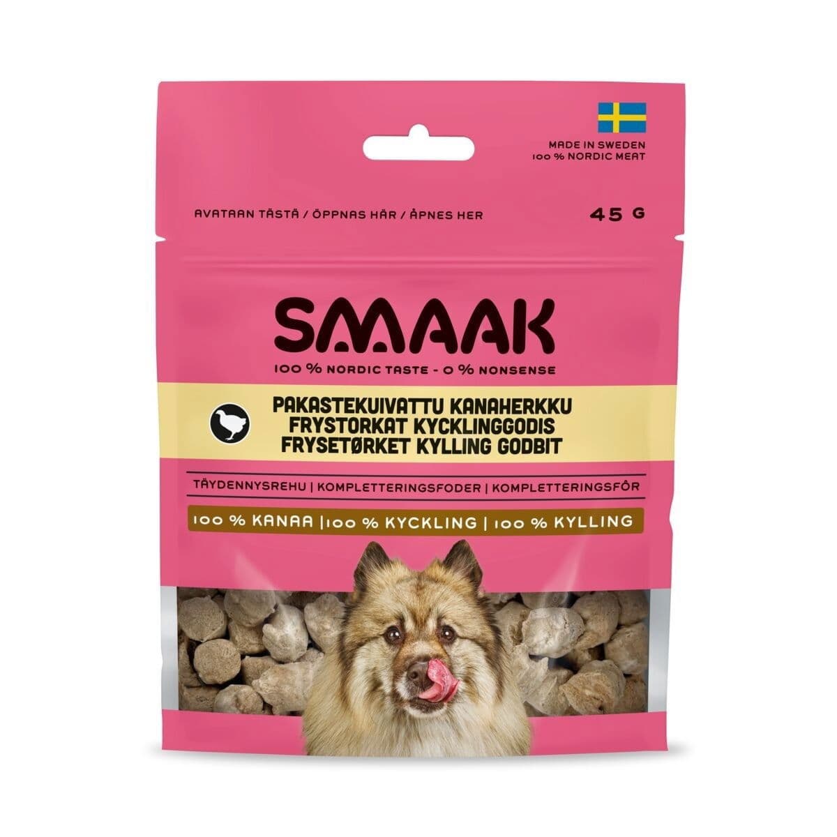 SMAAK Pakastekuivattu kanaherkku koiralle 45g – Smaak