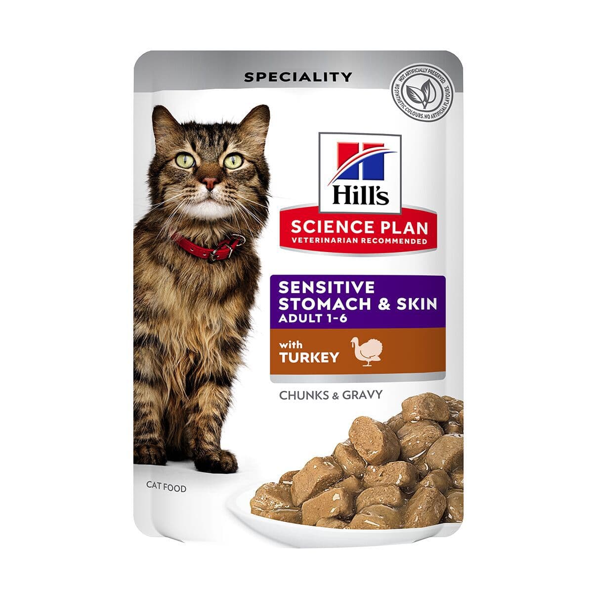 Hill's Science Plan Cat Adult Sensitive Stomach & Skin Turkey 12x85g – Hill's