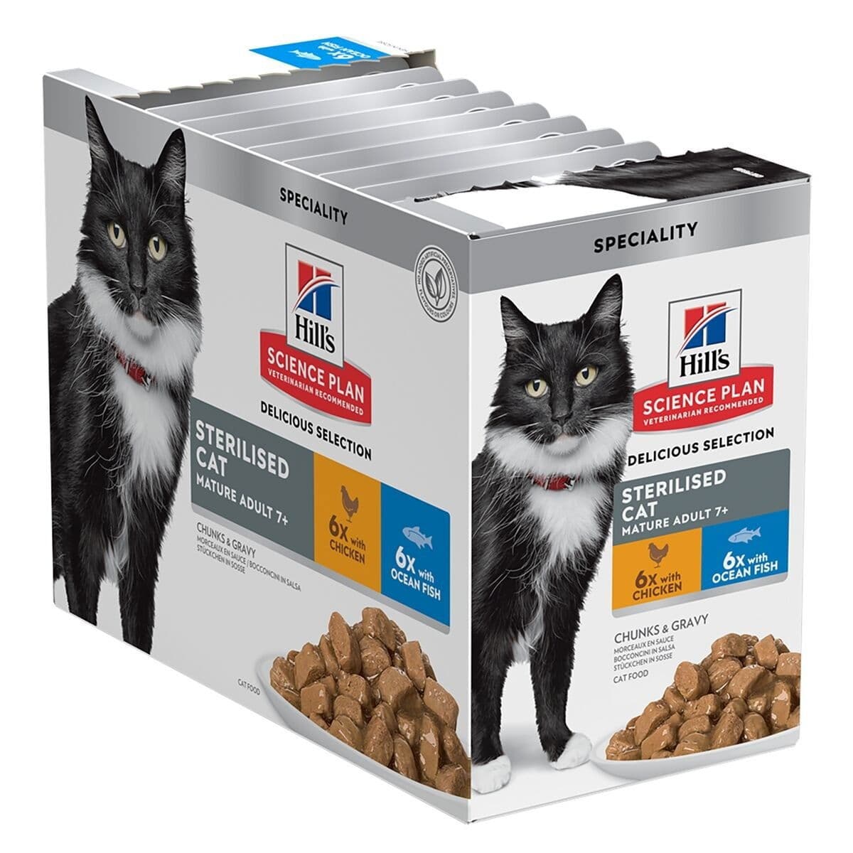 Hill's Science Plan Sterilised Mature Adult 7+ Chicken & Ocean Fish 12x85g – Hill's