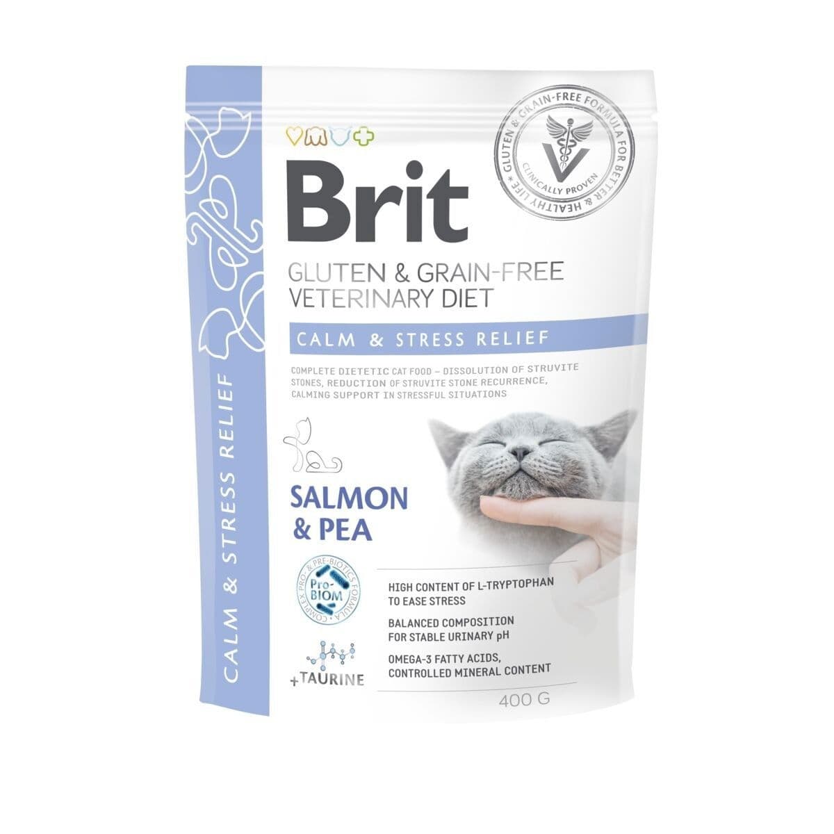 Brit Veterinary Diet Cat Grain Free Calm & Stress Relief Salmon & Pea – Brit Veterinary Diet