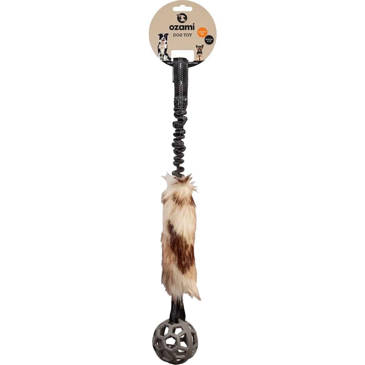 Ozami Play-N-Tug Faux Fur vetolelu verkkopallolla 65 cm – Ozami