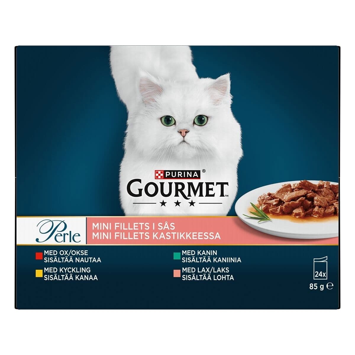 Gourmet Perle Mini Fillets Meat&Fish Gravy 24x85g – Gourmet
