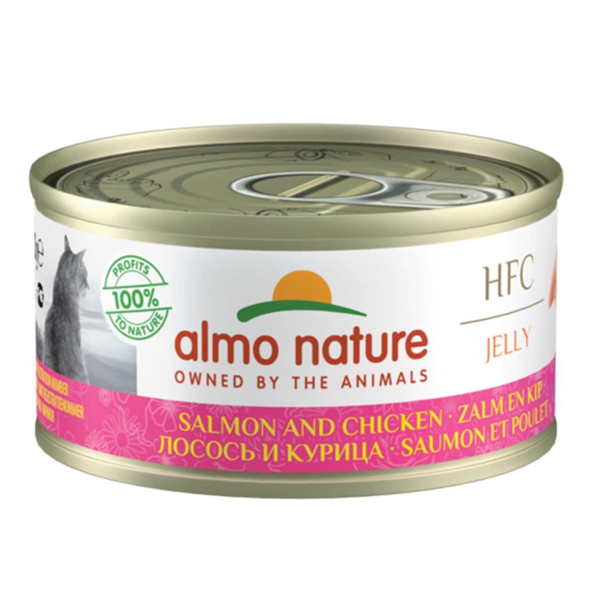 Almo Nature HFC -kissan märkäruoka hyytelössä, lohi ja kana70 g – Almo Nature