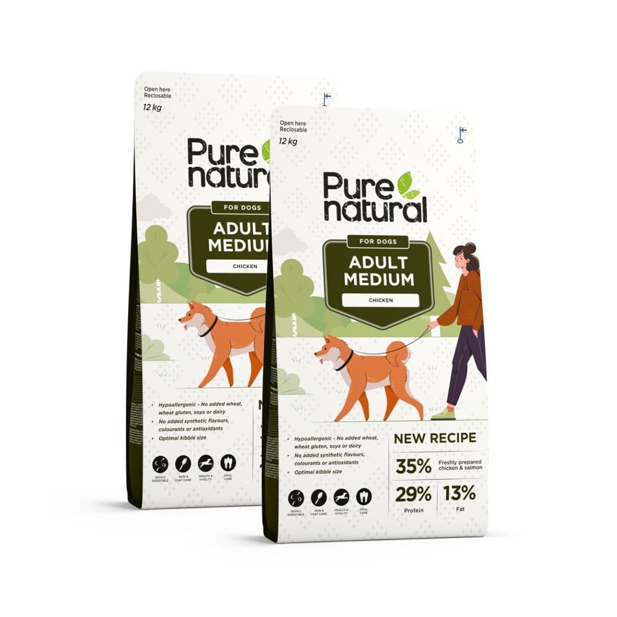 Purenatural Dog Adult Medium Chicken 2 x 12 kg, vain verkosta – Purenatural