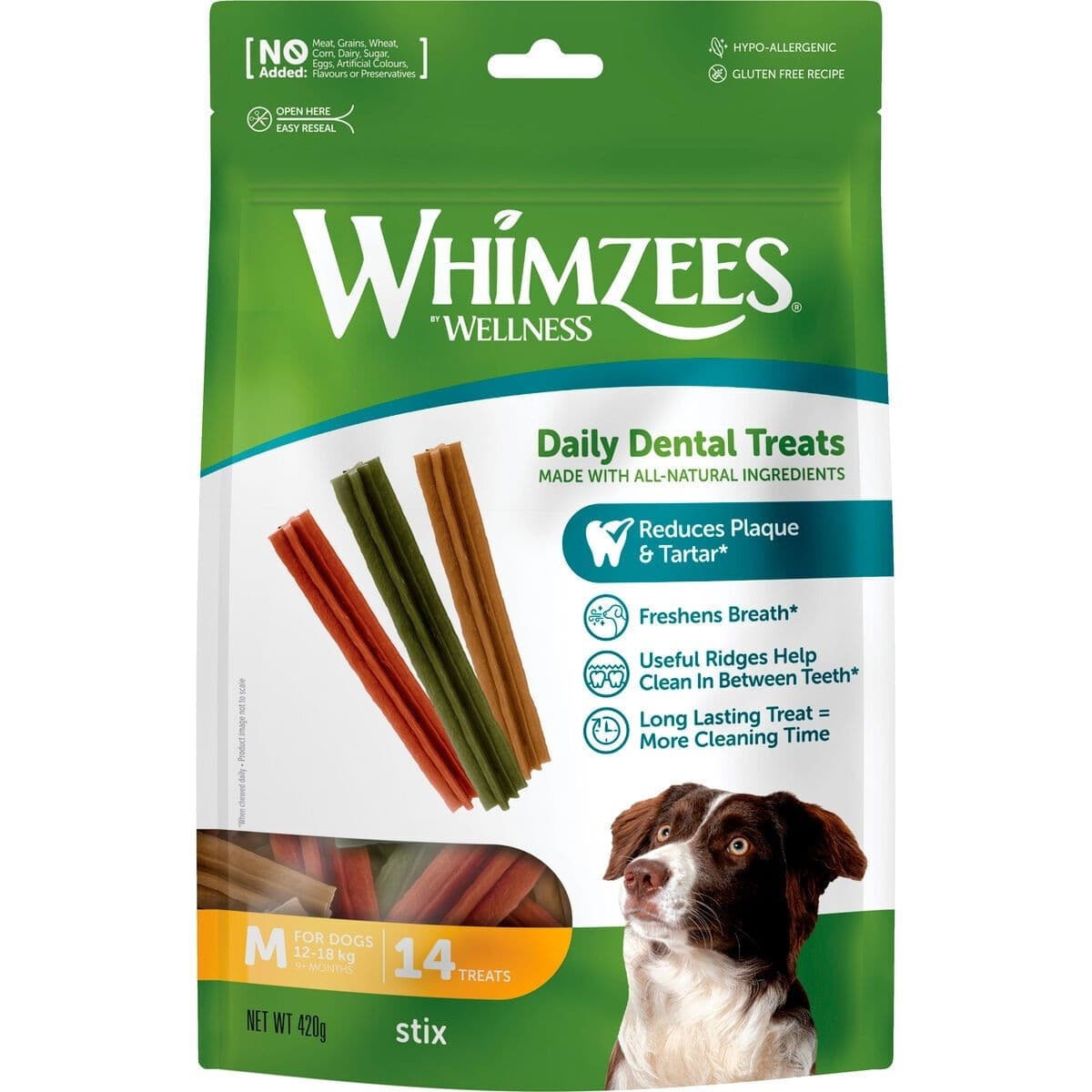 Whimzees purutikku M 14kpl, 420g – Whimzees