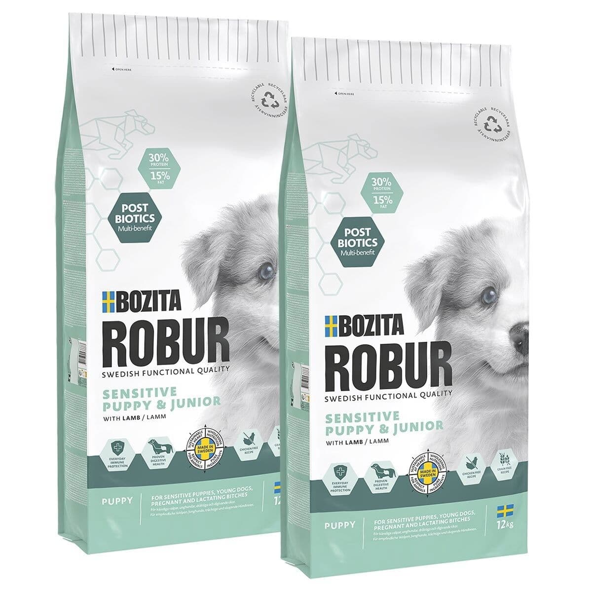 Bozita Robur Sensitive Grain Free Puppy 2x12 kg – Bozita Robur