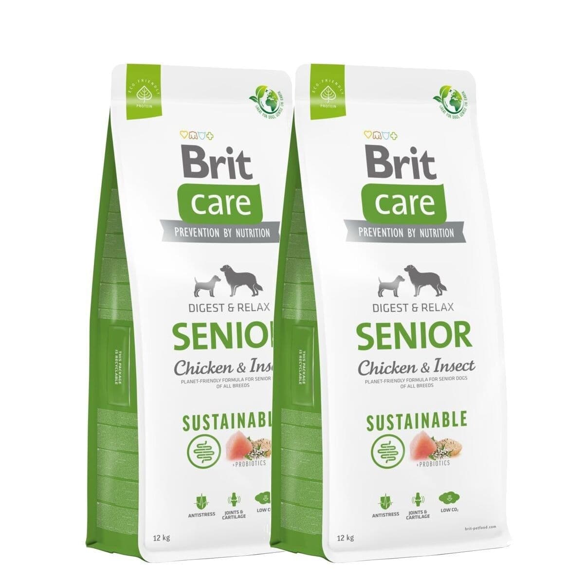Brit Care Dog Senior Sustainable Chicken & Insect 2x12 kg – Brit Care