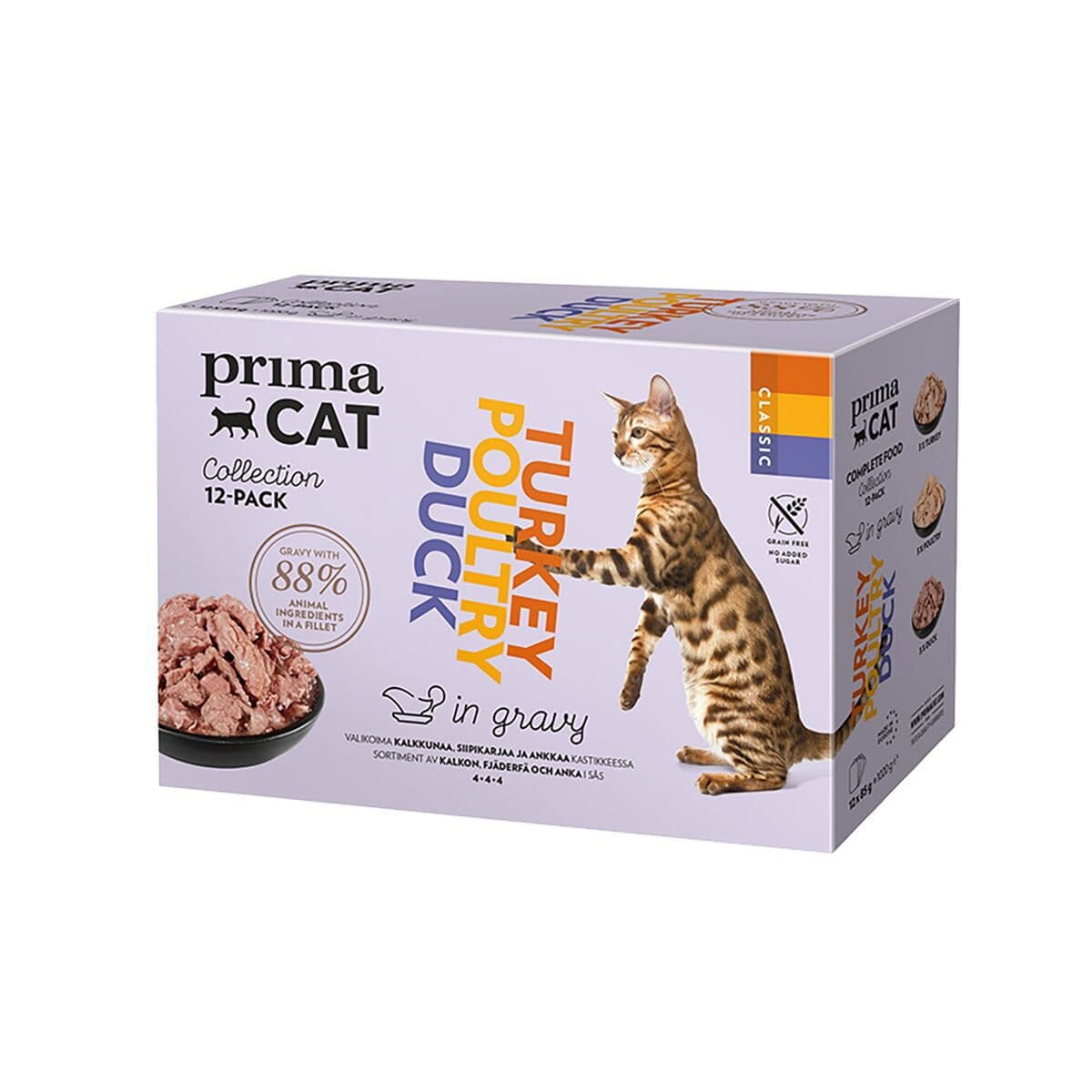 PrimaCat Classic siipikarja-mix kastikelajitelma 12x85g – PrimaCat