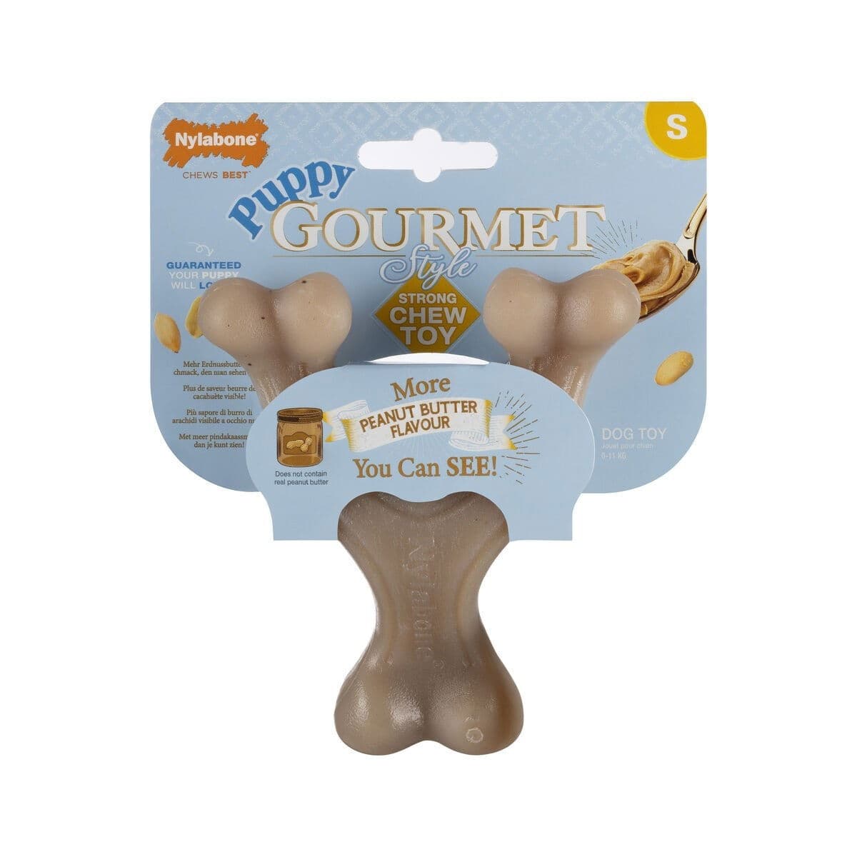 Nylabone Puppy Gourmet wishbone, maapähkinävoi S – Nylabone
